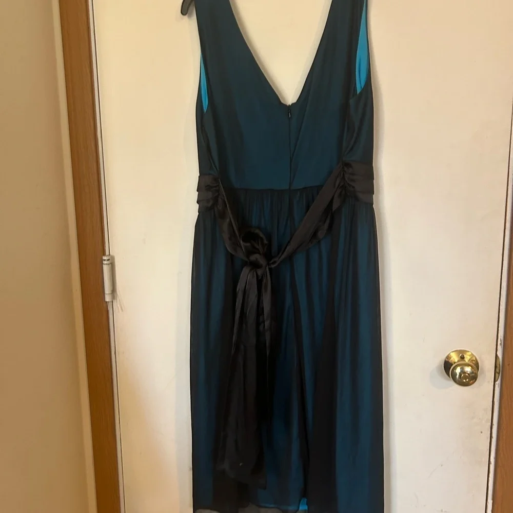 Blu Sage Y2K whimsy Goth size 20 baby doll tie, bag, blue and black dress